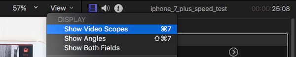 Mostrar ámbito de vídeo en Final Cut Pro