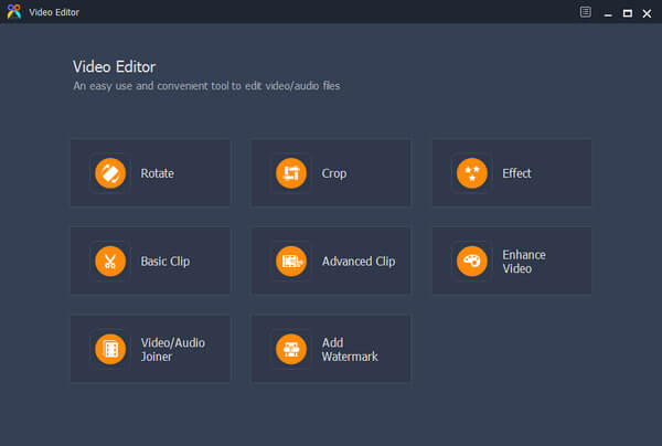 Interfaz del editor de video AVI