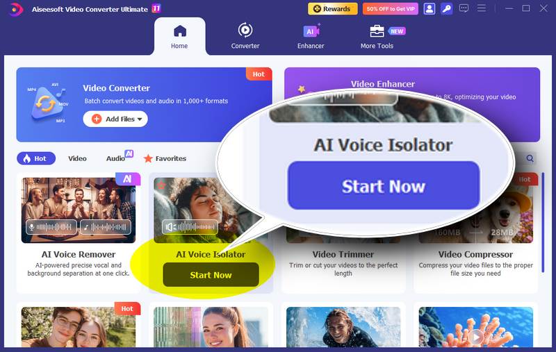Iniciar el aislamiento de voz con IA