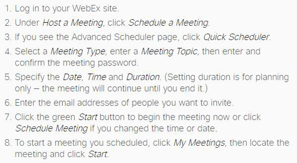 Unirse a la reunión de WebEx